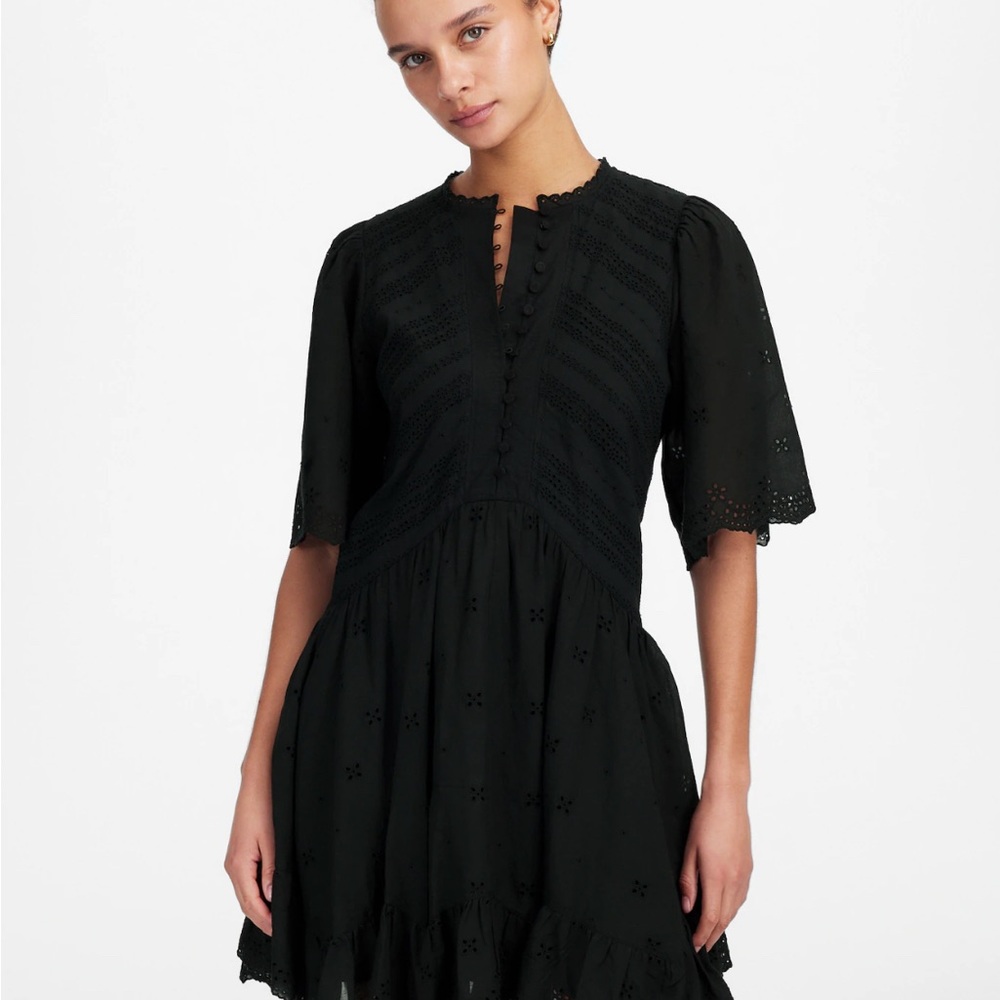 Madewell Eyelet Flutter Sleeve Mini Dress